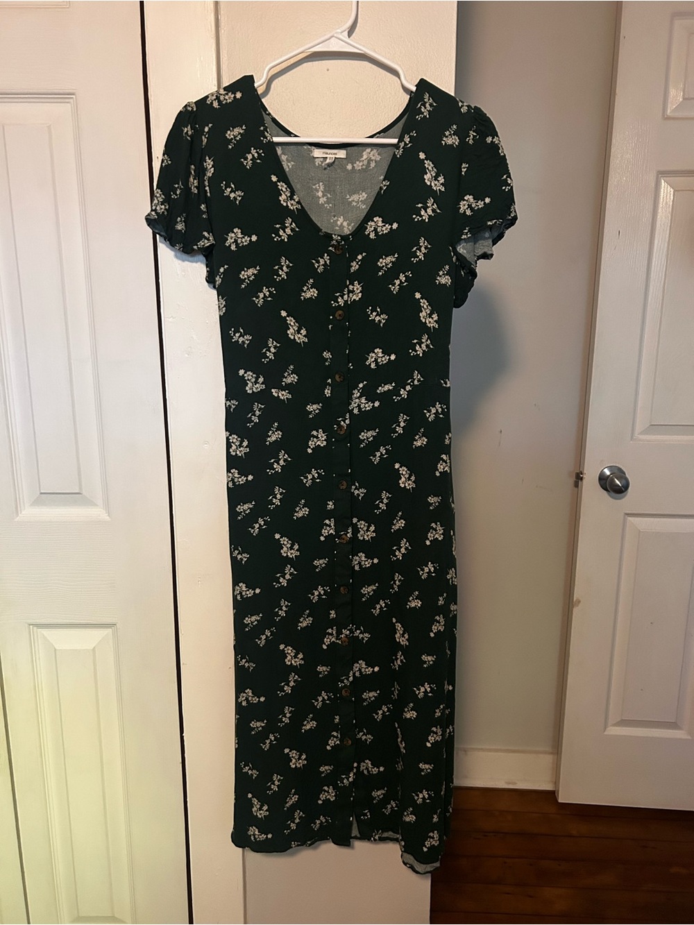 Maurice’s green floral dress